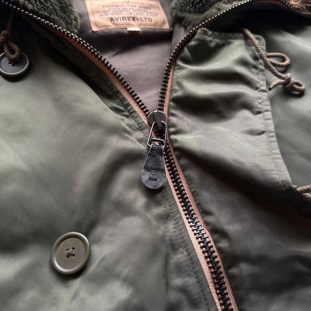 AVIREX N-2B 短丈　フライトジャケット　ビッグロゴ　ファー　y2k