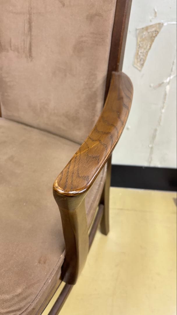 オールドカリモク ハイバックチェア ダイニングチェア アームチェア ベージュ