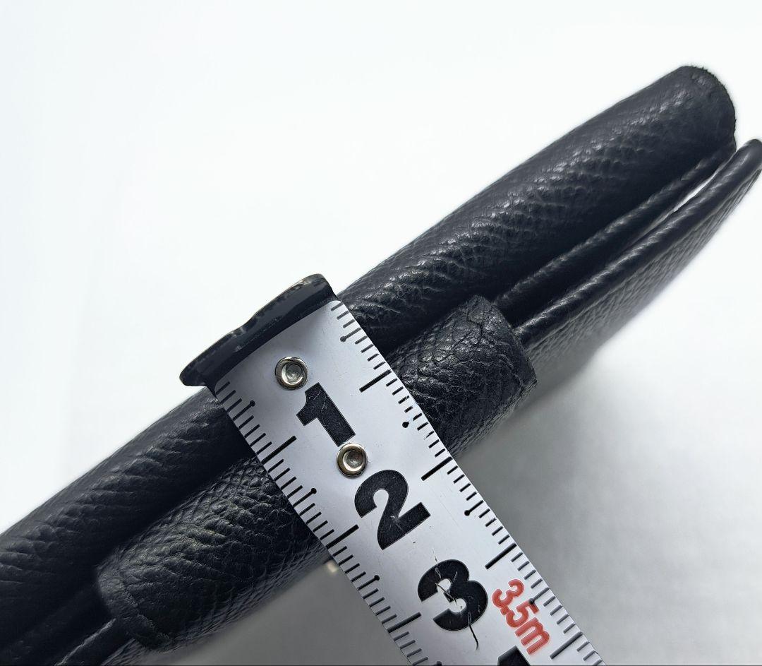 BVLGARI Wホックコンパクトウォレット 折り財布 ブラックレザー