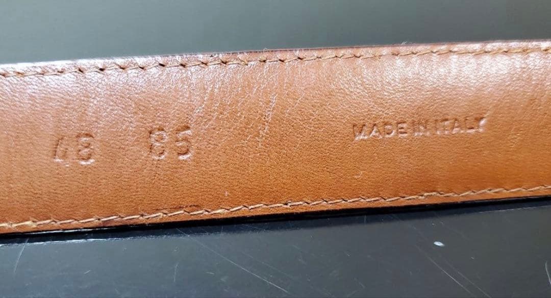 Malo イタリア製　シルバー925 クロコダイルベルト ブラウン 85cm