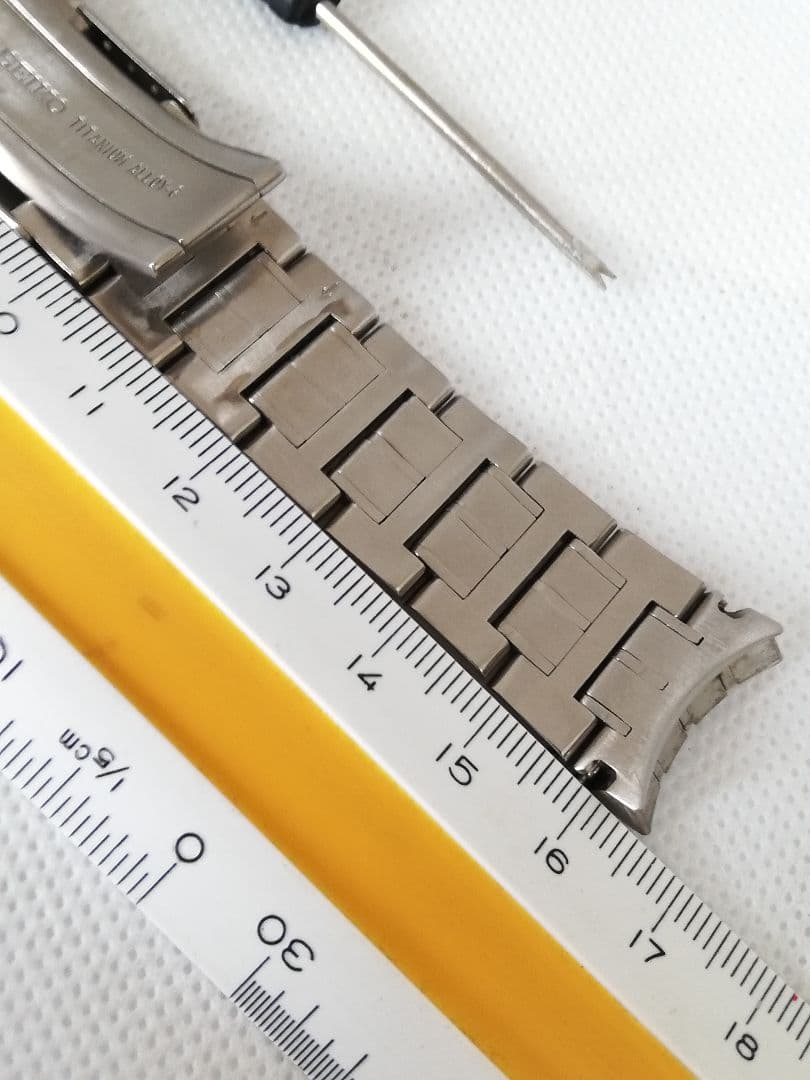 【美品、ラグ幅20mm、約16.5cm】セイコー　純正　チタン　ブライツ　ベルト