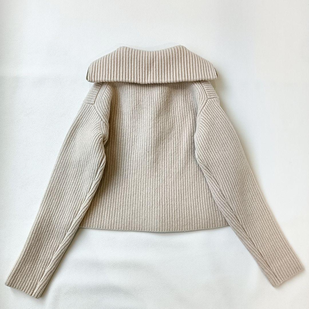 美品✨《NKNIT》ンニット ハーフジップニット リブ スタンドカラー ウールc