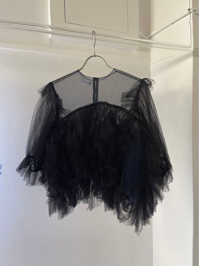 viviano チュール　トップス　黒ネイビー