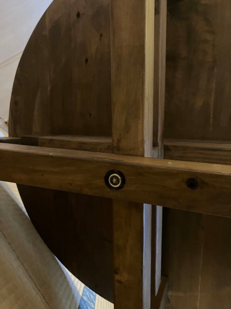 木製 丸テーブル　折りたたみ式ちゃぶ台