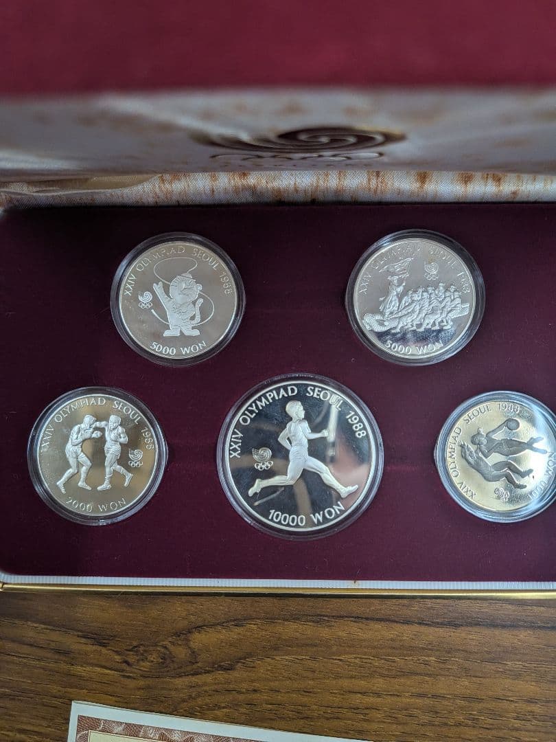1988年ソウルオリンピック記念銀貨5枚セットシルバー925　67.24g