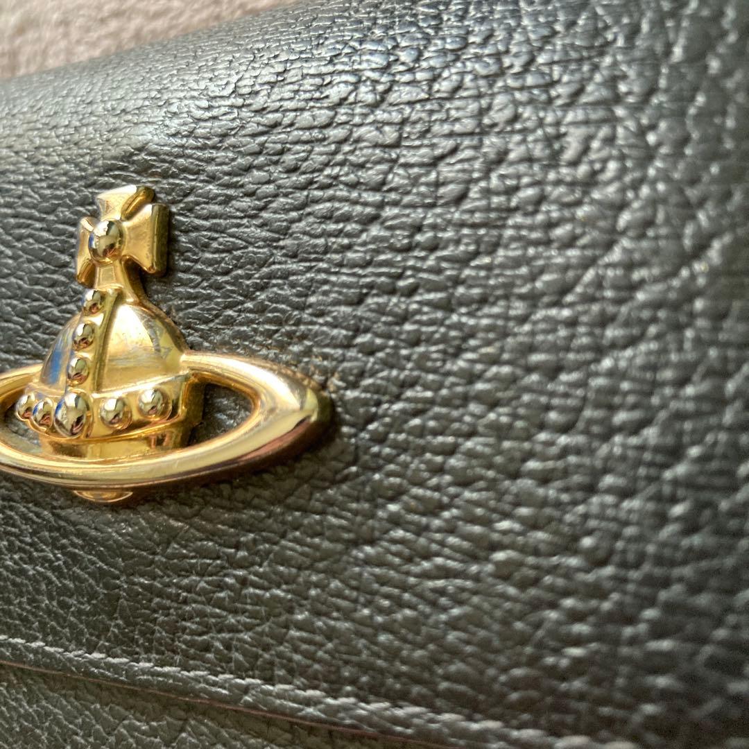 ヴィヴィアンウエストウッド　三つ折り財布　ブラック　レザー