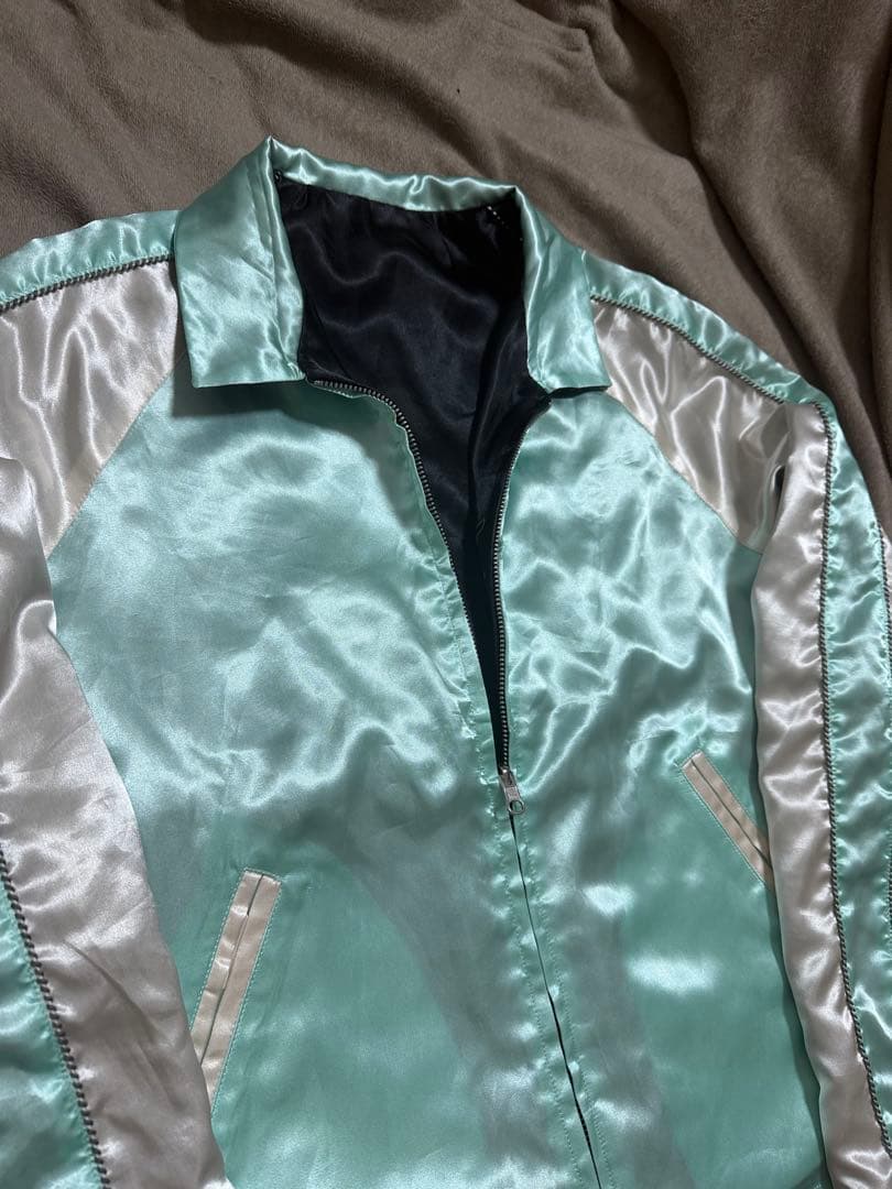 美品 日本製 LUCIOLE ２面用 馬 スカジャン サテン vintage