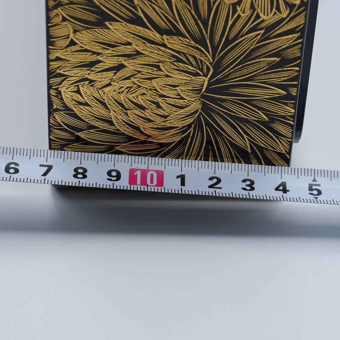 輪島塗風 総沈金菊彫 木製漆塗 大型重箱 内朱 アンティーク 重箱 おせち用