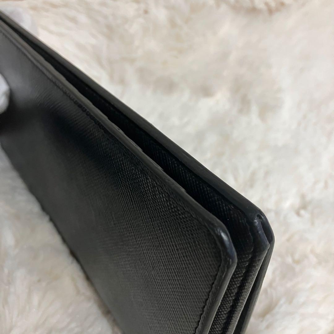 ✨極美品✨ PRADA 長財布 サファイアーノレザー ブラック 黒