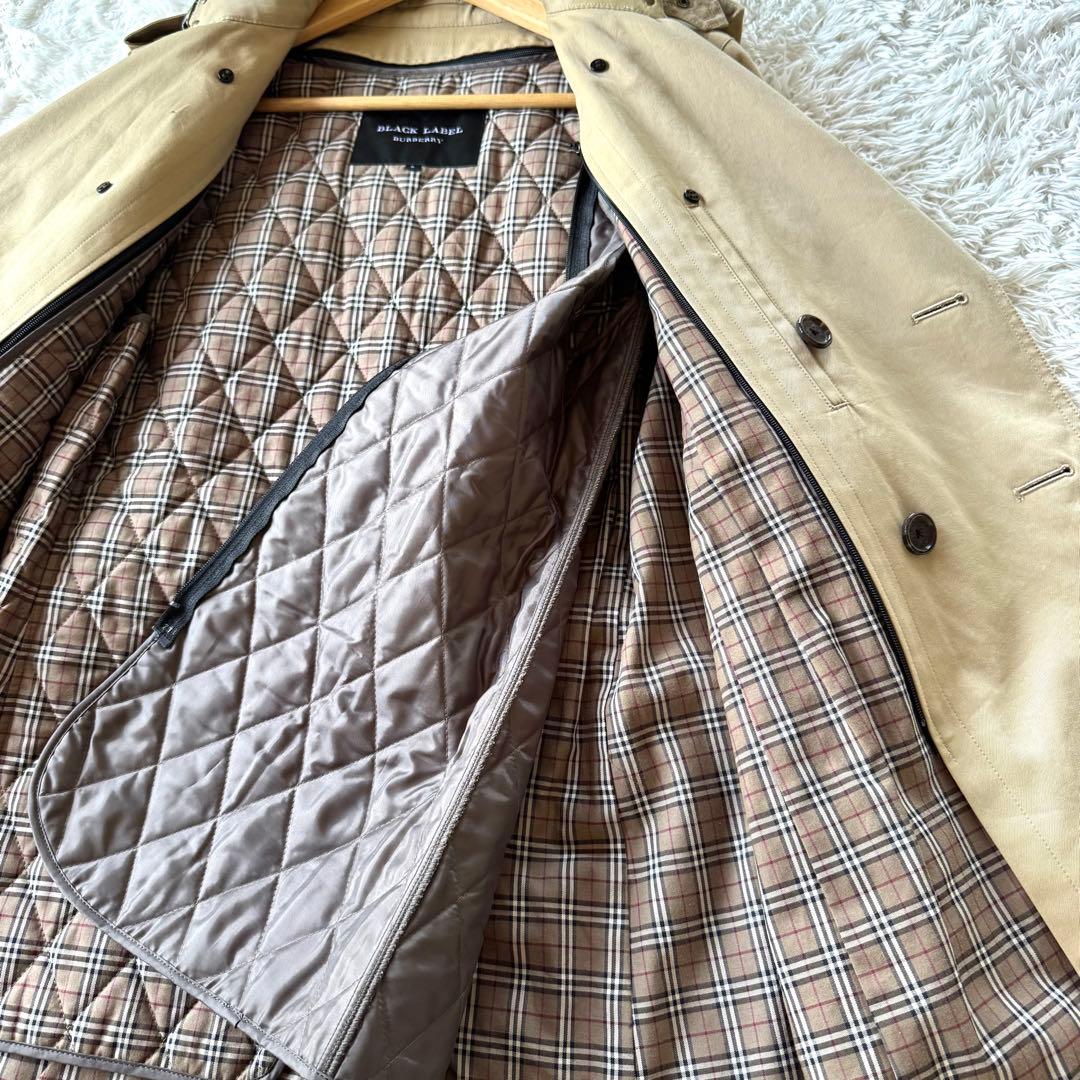 バーバリーブラックレーベル　2way トレンチコート　ノバチェック　S ベージュ