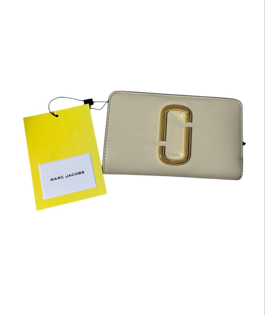 新品 MARC JACOBS 二つ折り財布 ベージュ ブラック