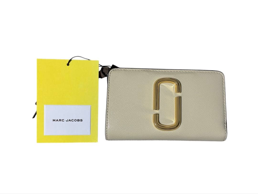 新品 MARC JACOBS 二つ折り財布 ベージュ ブラック