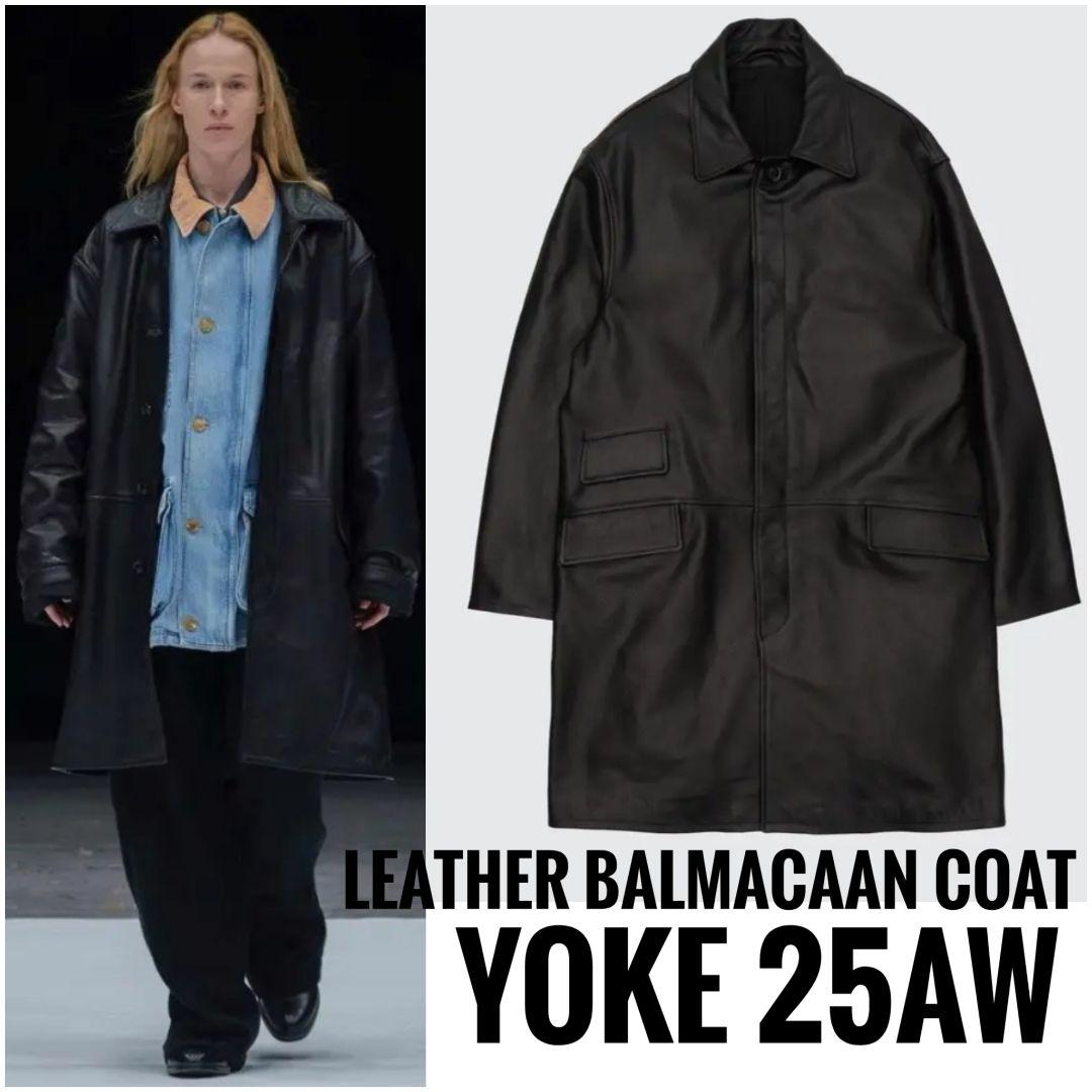 ジャケット・アウター YOKE 25AW Leather Balmacaan Coat