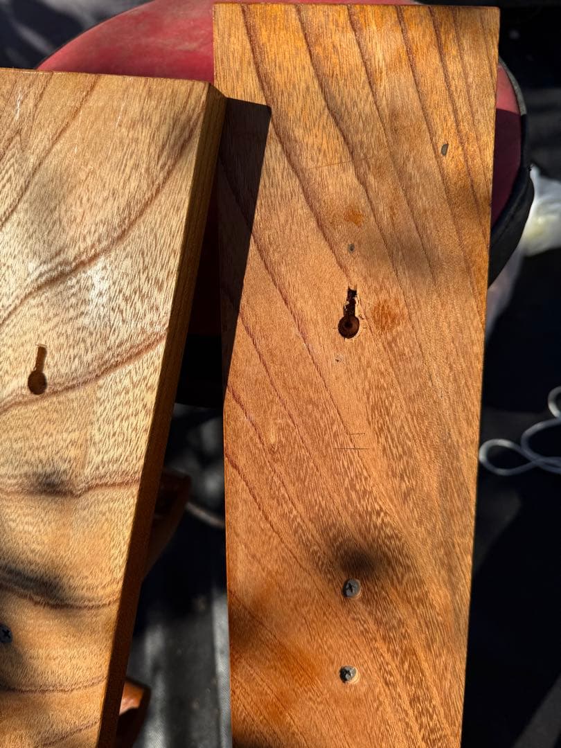 木製 壁掛けディスプレイラック 上下2枚セット 無垢材 ヴィンテージ調