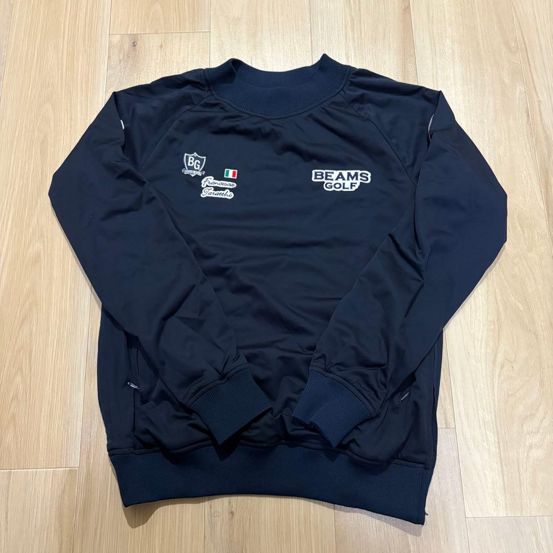 美品【ビームスゴルフ】タラッティ プラクティス プルオーバー ネイビー M 防風