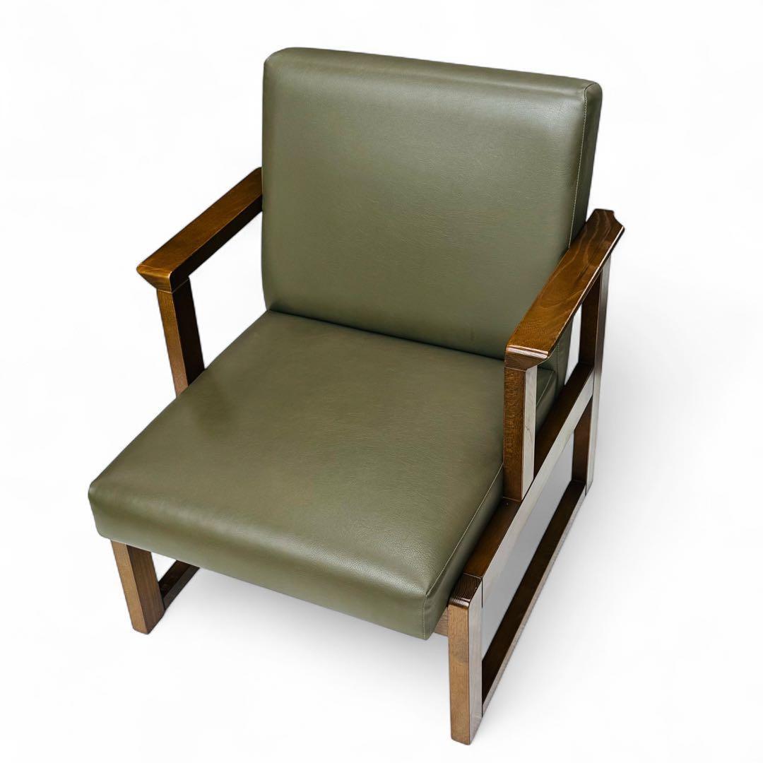 HIDA 飛騨産業 肘付き 椅子 アームチェア 1人掛けソファ 昭和レトロ 1