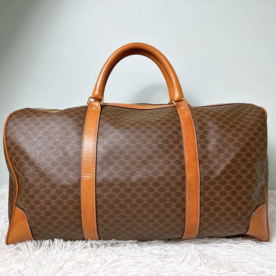 美品✨セリーヌ ボストンバック 大容量 マカダム柄 トリオンフ 鍵付き 旅行