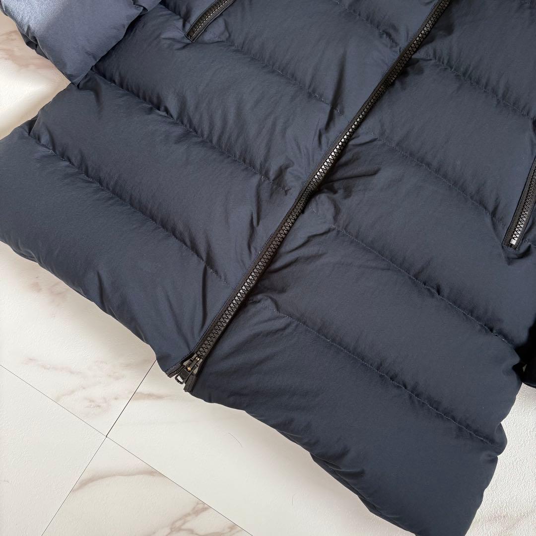 美品◆THE NORTH FACE ウィンドストッパー ダウンシェルコート 紺