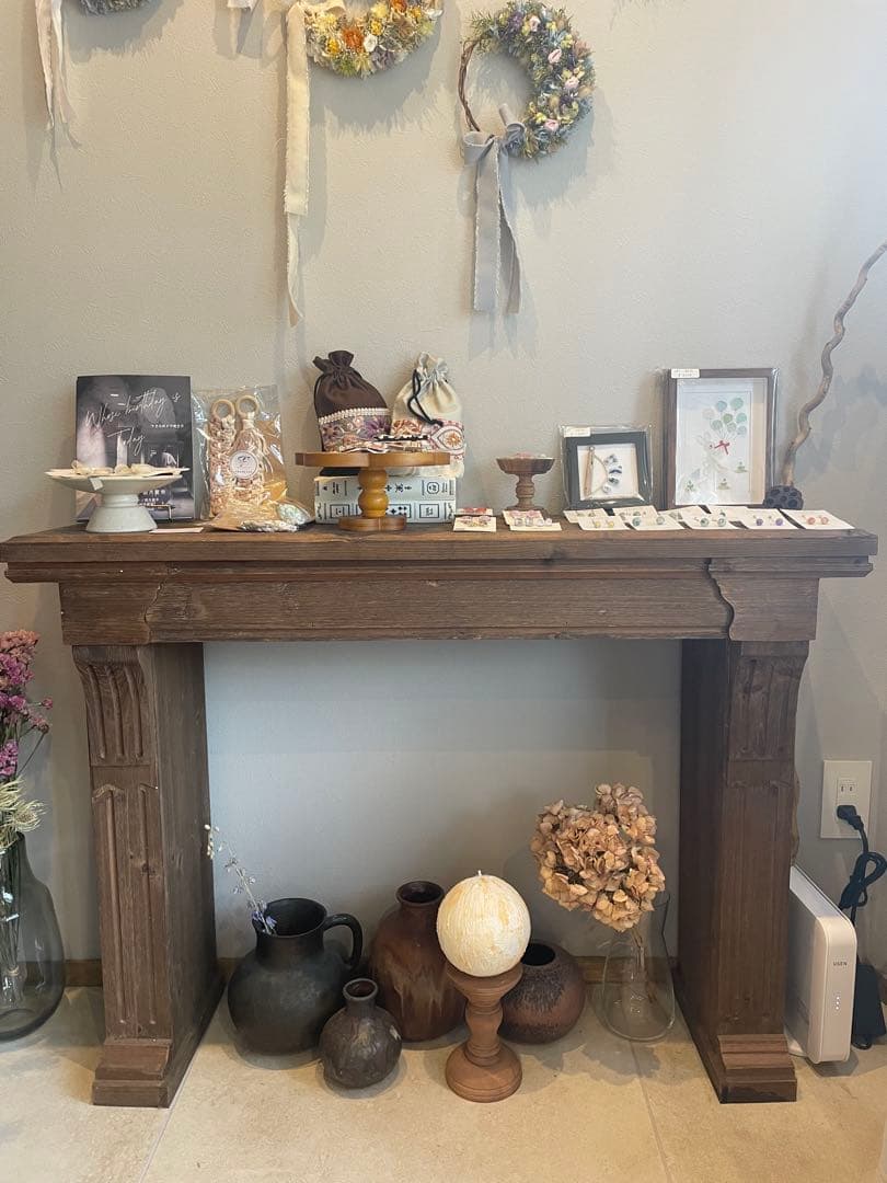 暖炉アンティーク風 木製棚