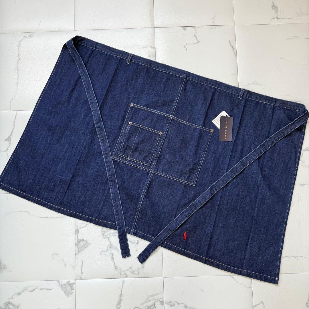 未使用 RALPH LAUREN  デニム ポニー刺繍 ソムリエエプロン