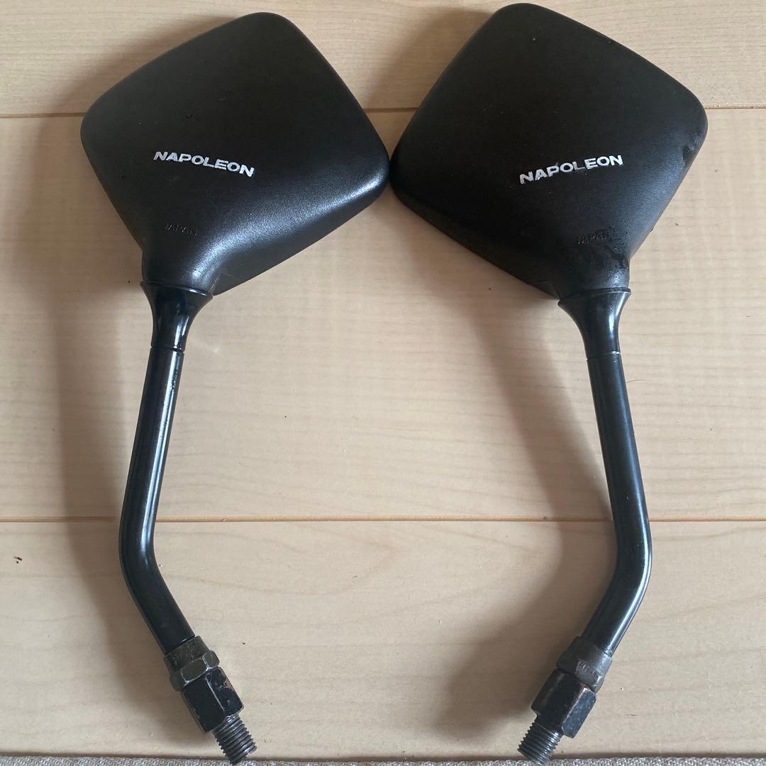 NAPOLEON 角型マイミラー10mm白文字レア#当時もの#旧車會⭐︎⭐︎⭐︎