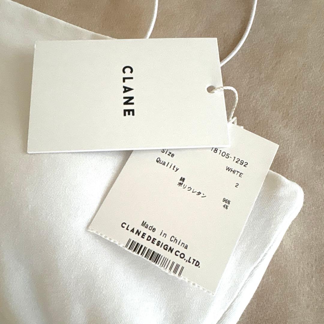 CLANE THIN CORD BARE TOP ホワイト