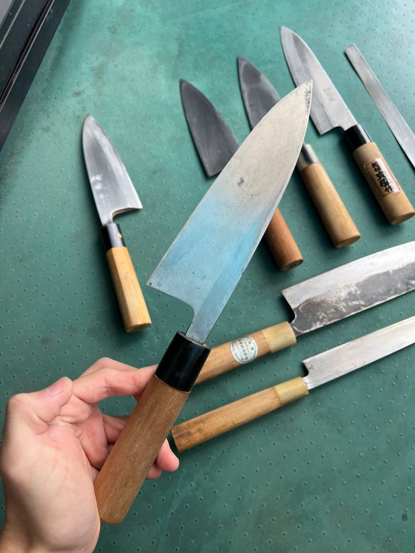 8本セットの包丁- 本焼出刃1本- 木屋-利研-石月-宏明…