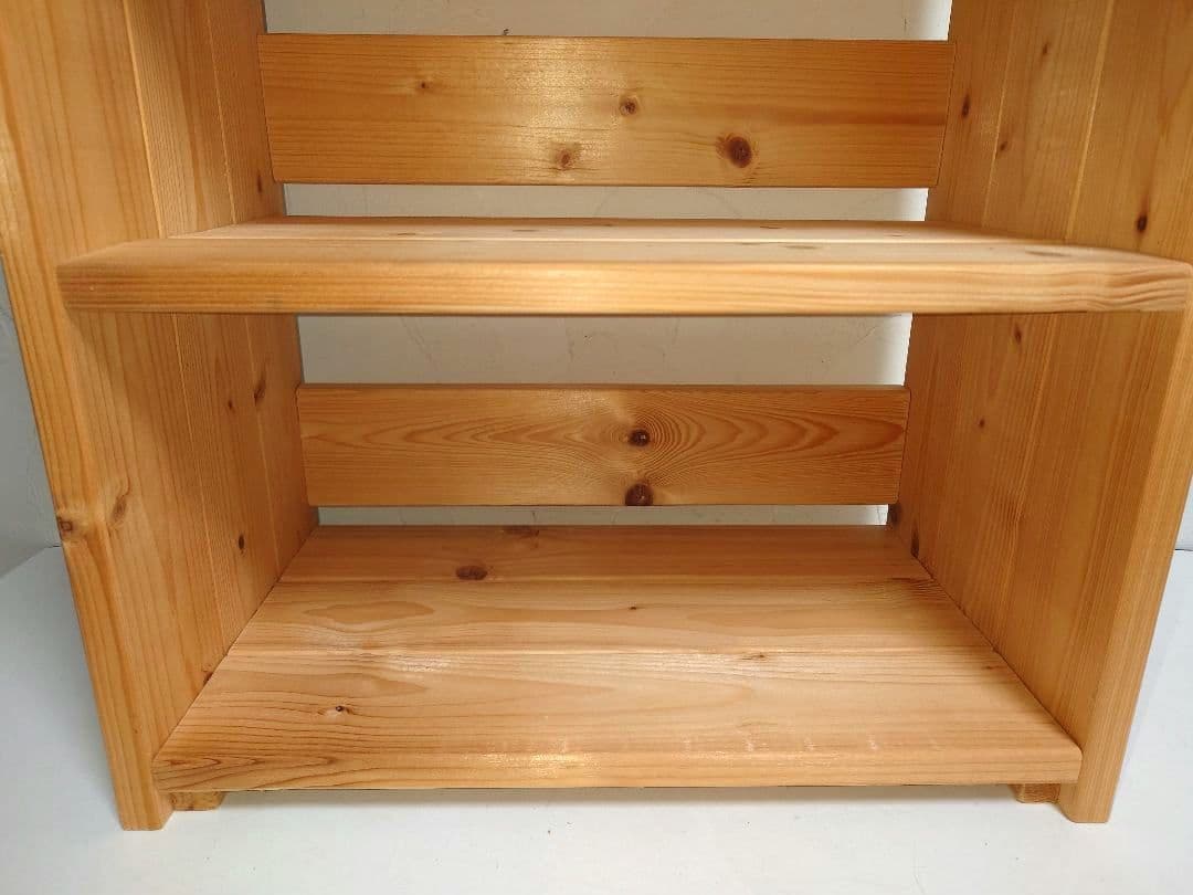 は*こ様 天然木 オープンシェルフ 3段ボックス ウッドラック小物入れ マガジン