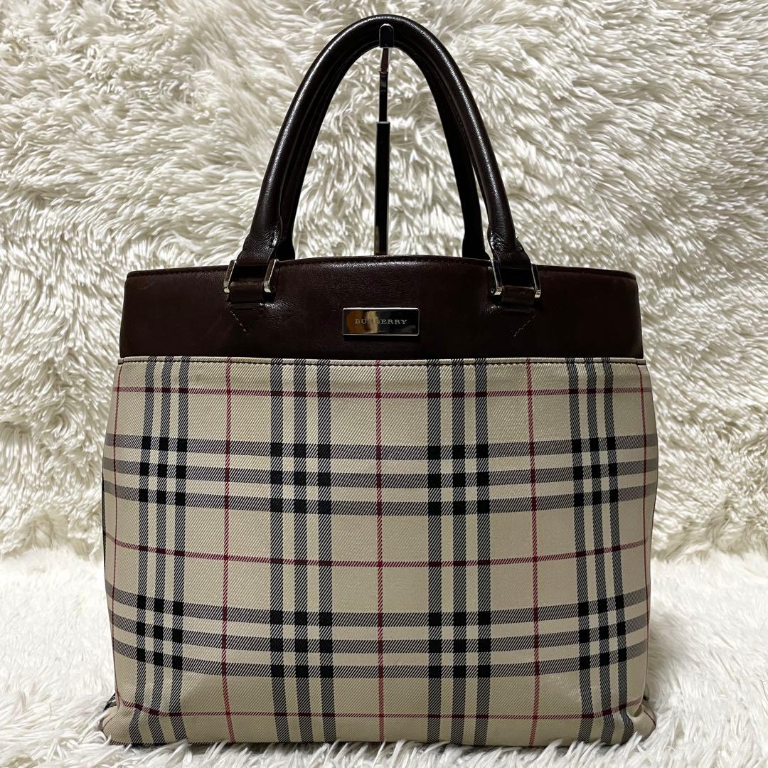 【良品】Burberry バーバリー　トートバッグ　キャンバス　ノバチェック