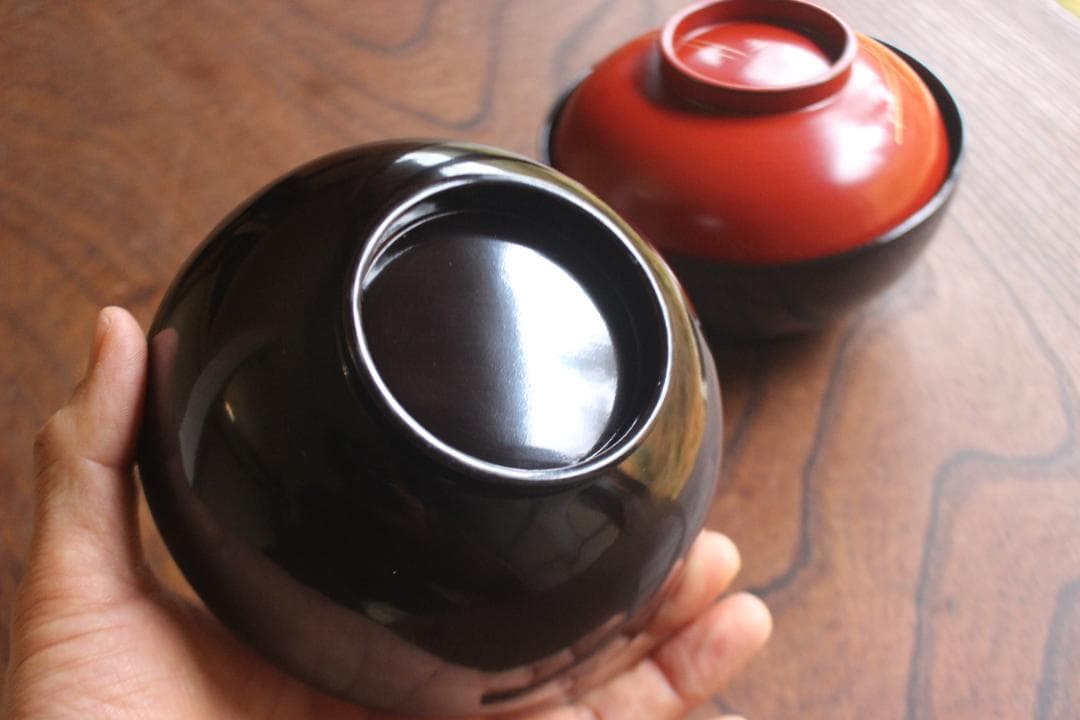 時代逸品！優美な見返し鶴蒔絵の映える日の出椀2点（検輪島塗雑煮椀蒔絵椀