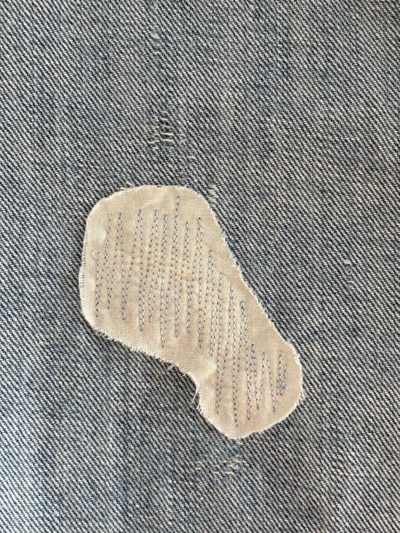 【1/31まで価格】 45R 再び ライ麦デニム クロスビー５　ハッチとお花刺繍