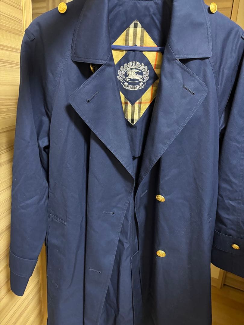 希少 レア Burberrys バーバリーネイビー トレンチコート あんしん鑑定