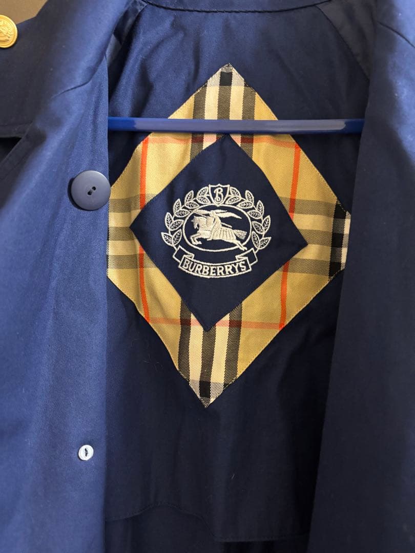 希少 レア Burberrys バーバリーネイビー トレンチコート あんしん鑑定
