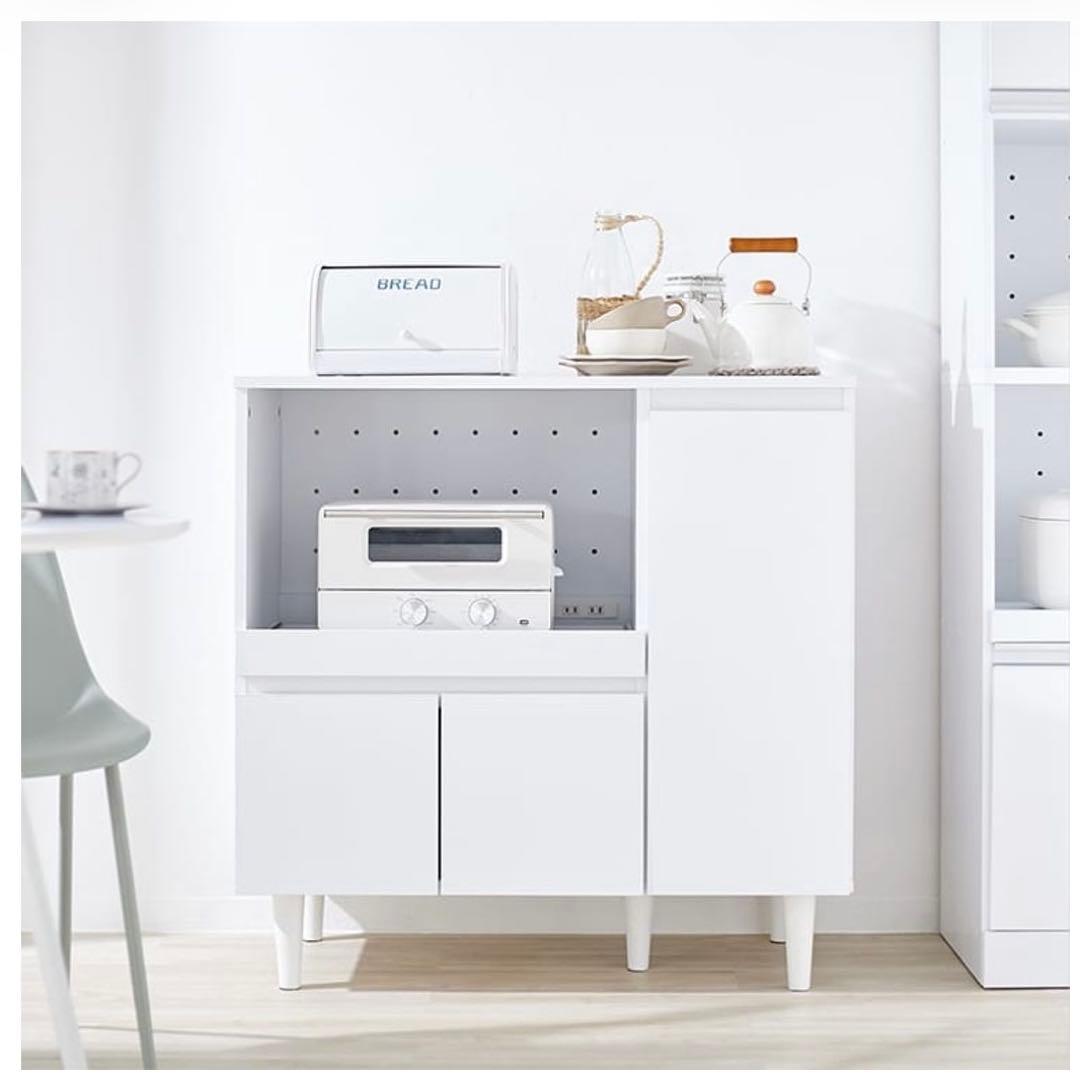 LOWYA ロウヤ キッチンカウンター 食器棚 ホワイト Aタイプ