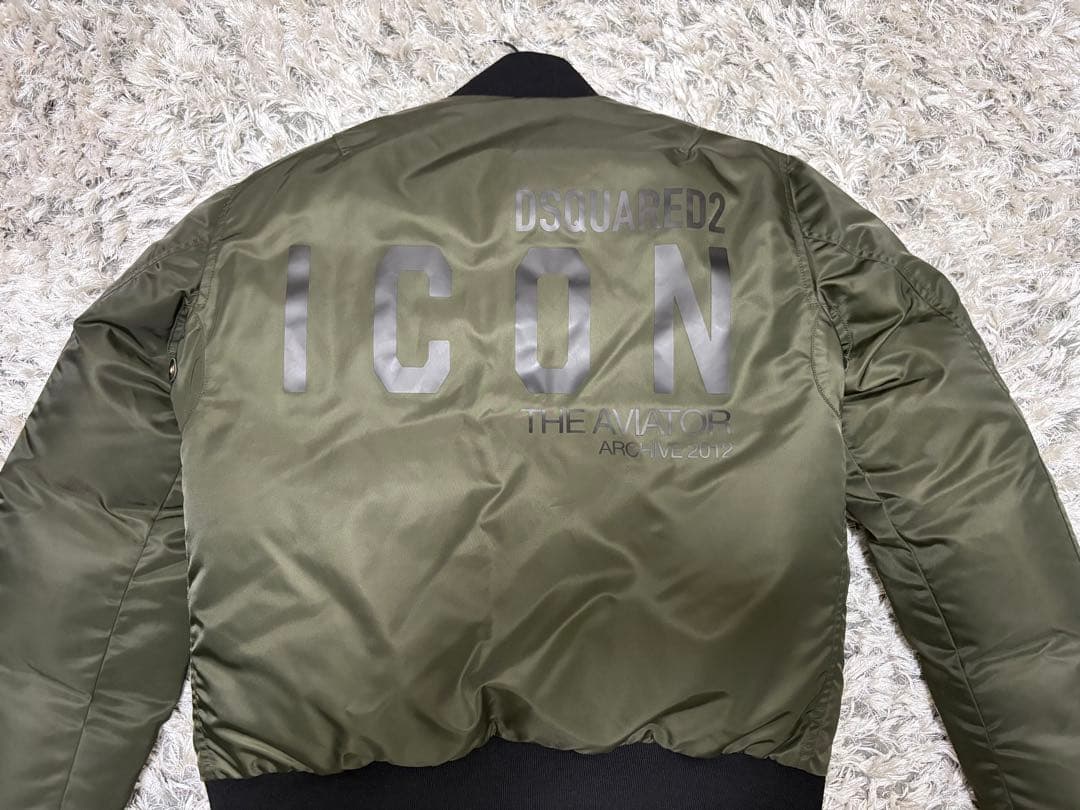 DSQUARED2 MA-1 ビッグタグ　46サイズ　カーキ　美品