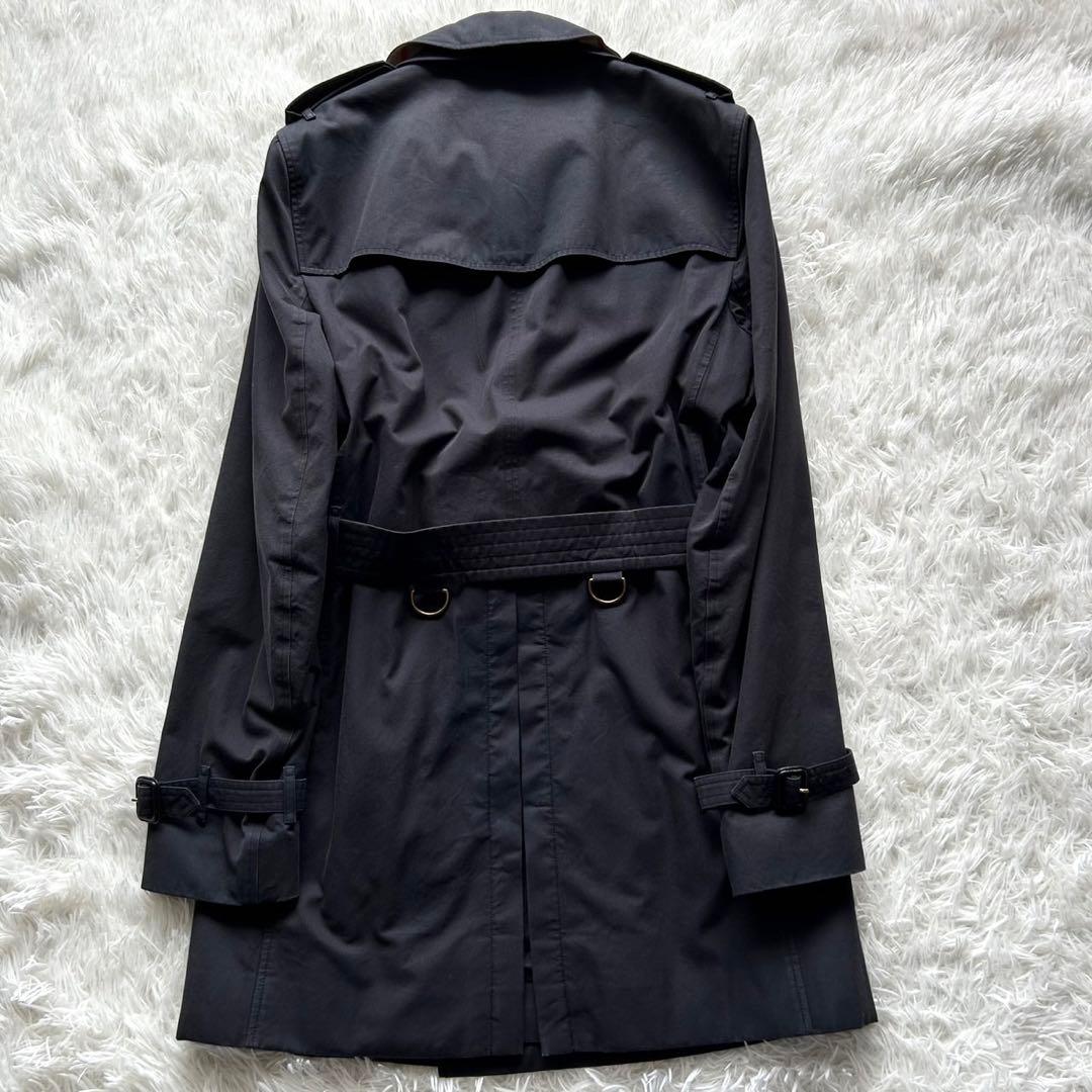 【美品】バーバリー　トレンチコート　ケンジントン　ベルト完備　ネイビー　46