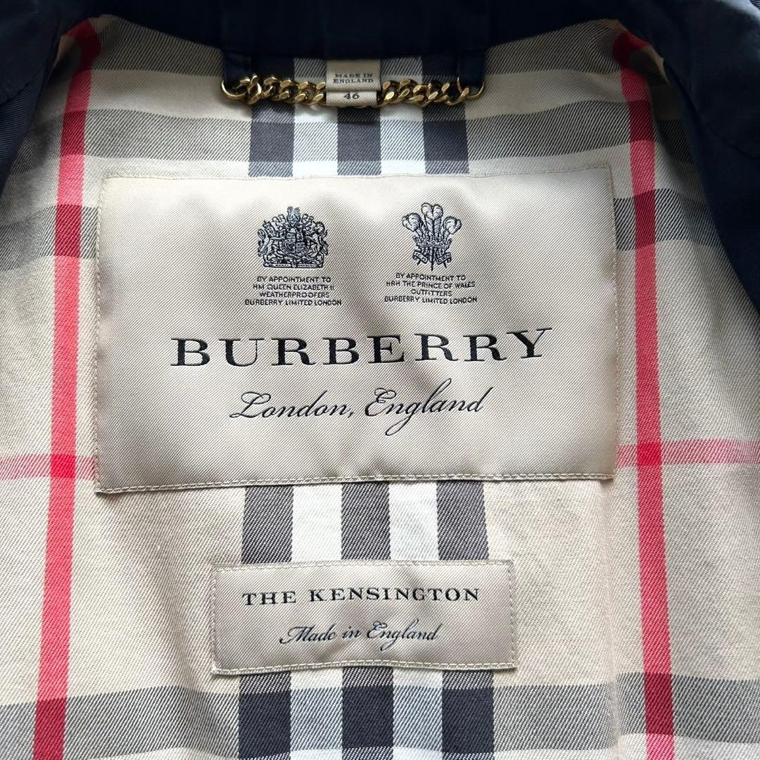 【美品】バーバリー　トレンチコート　ケンジントン　ベルト完備　ネイビー　46