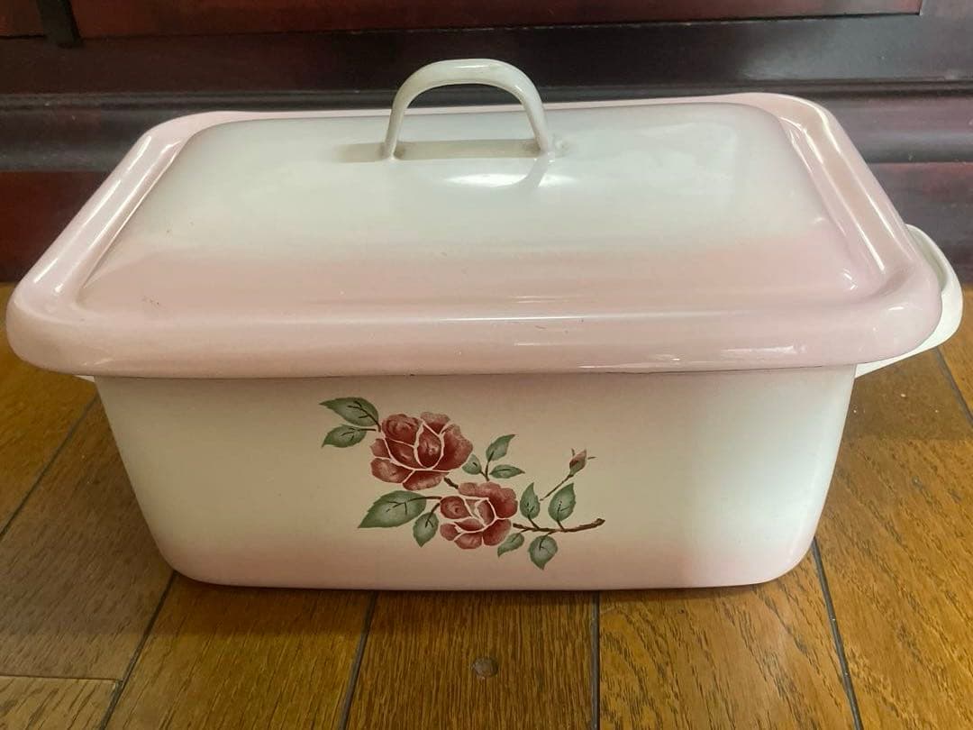 イマン　スカーレットローズ imari バラの花柄保存容器 1970年製