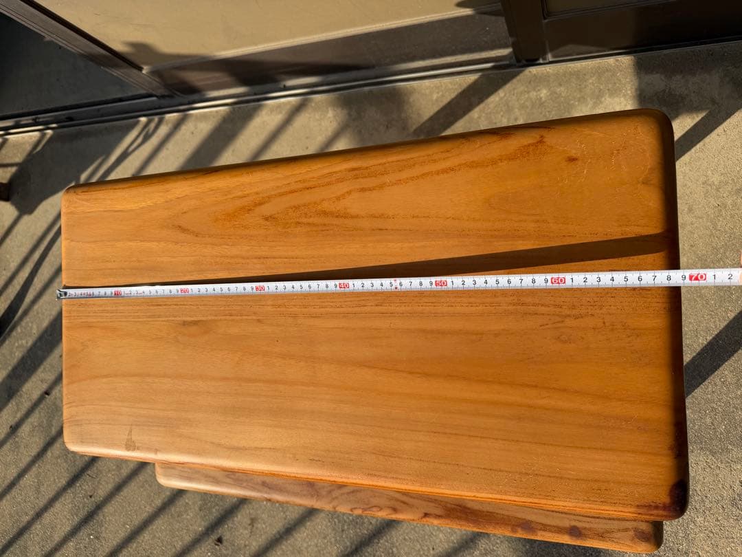 ミッドセンチュリーサイドテーブルテレビ台やリビングベットサイドに天然チーク無垢材