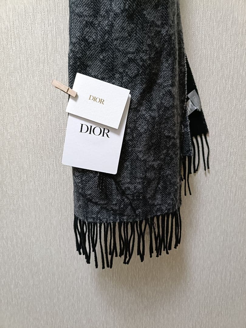 ダブルフェース マフラー ディオール オブリーク カシミヤ & ウール