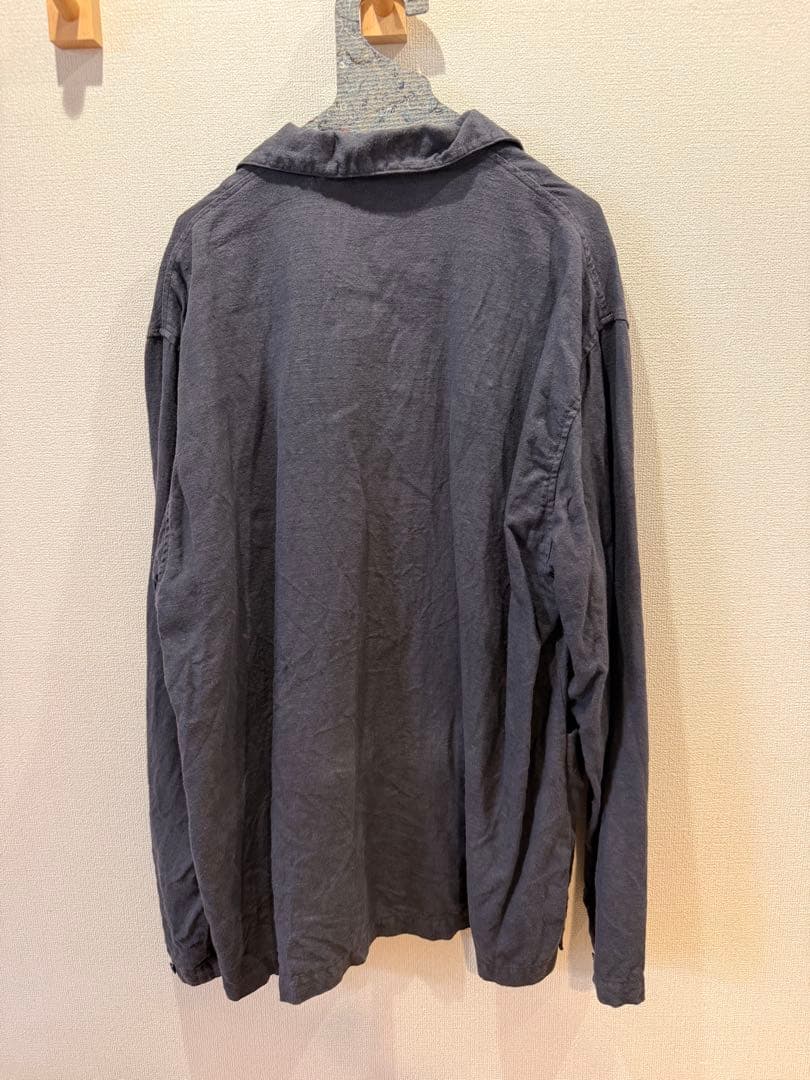 オ*シ様 CONFECT起毛ブラックリネン フィッシャーマン スモックシャツ