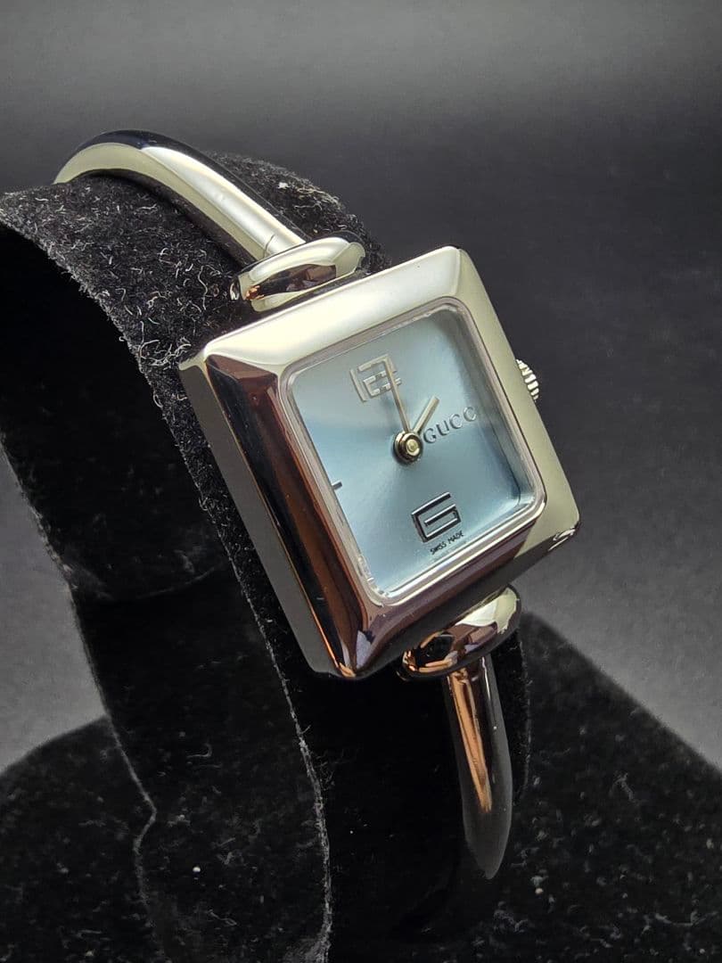 電池交換済 研磨済 グッチ GUCCI 1900L ブルーサンレイ文字盤