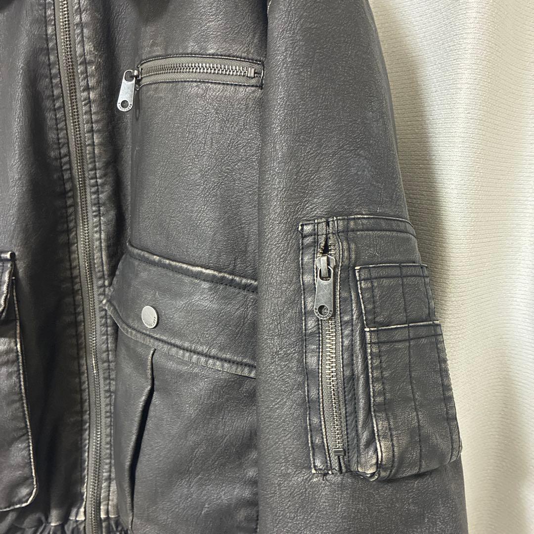 SLYビンテージフェイクレザーブルゾン