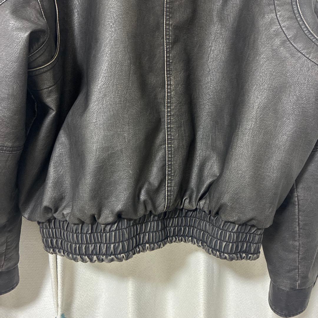 SLYビンテージフェイクレザーブルゾン