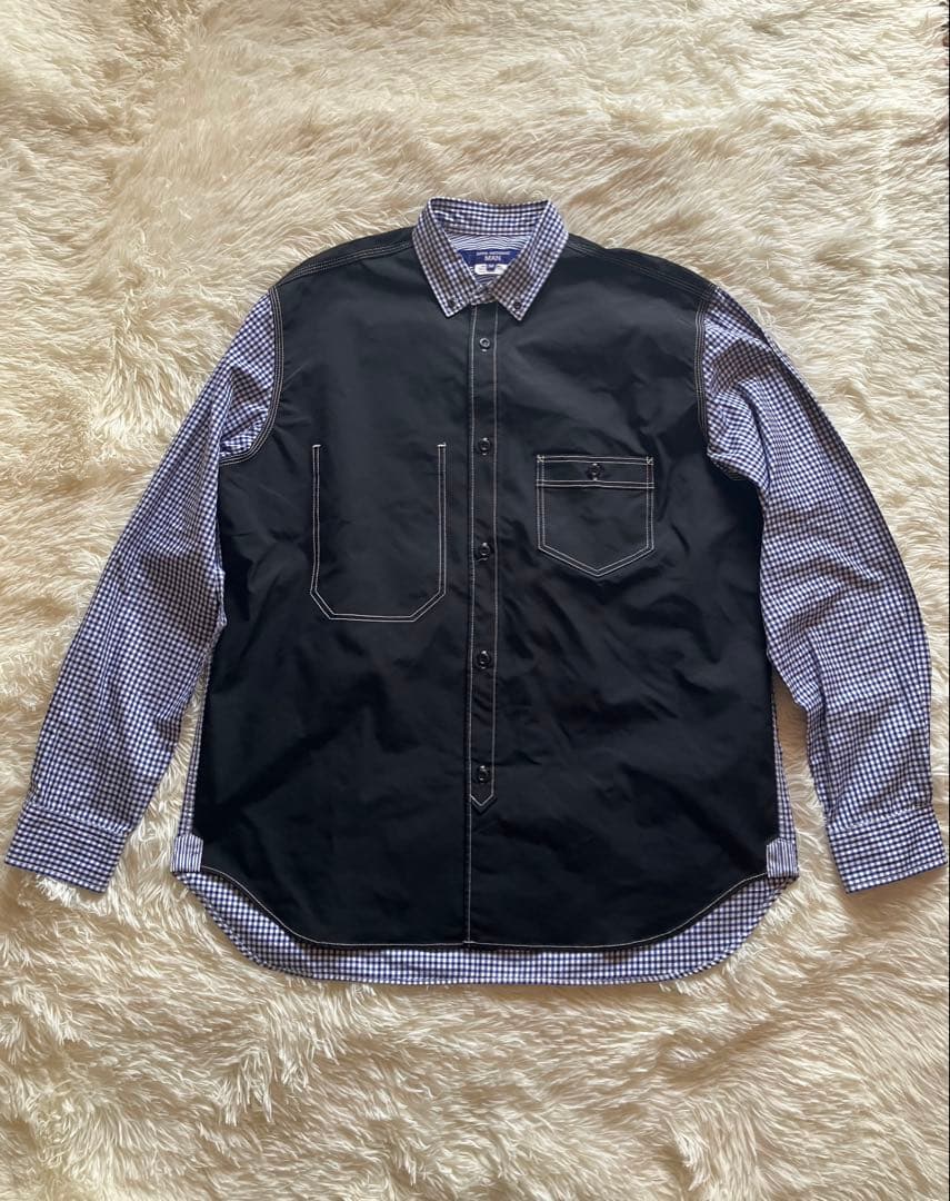 junya watanabe man 切り替えシャツ　ギンガムチェック　Mサイズ