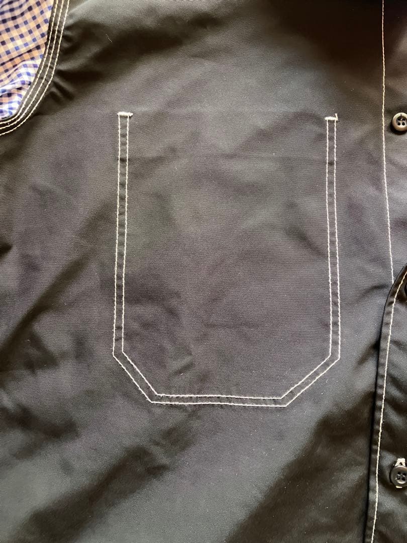 junya watanabe man 切り替えシャツ　ギンガムチェック　Mサイズ