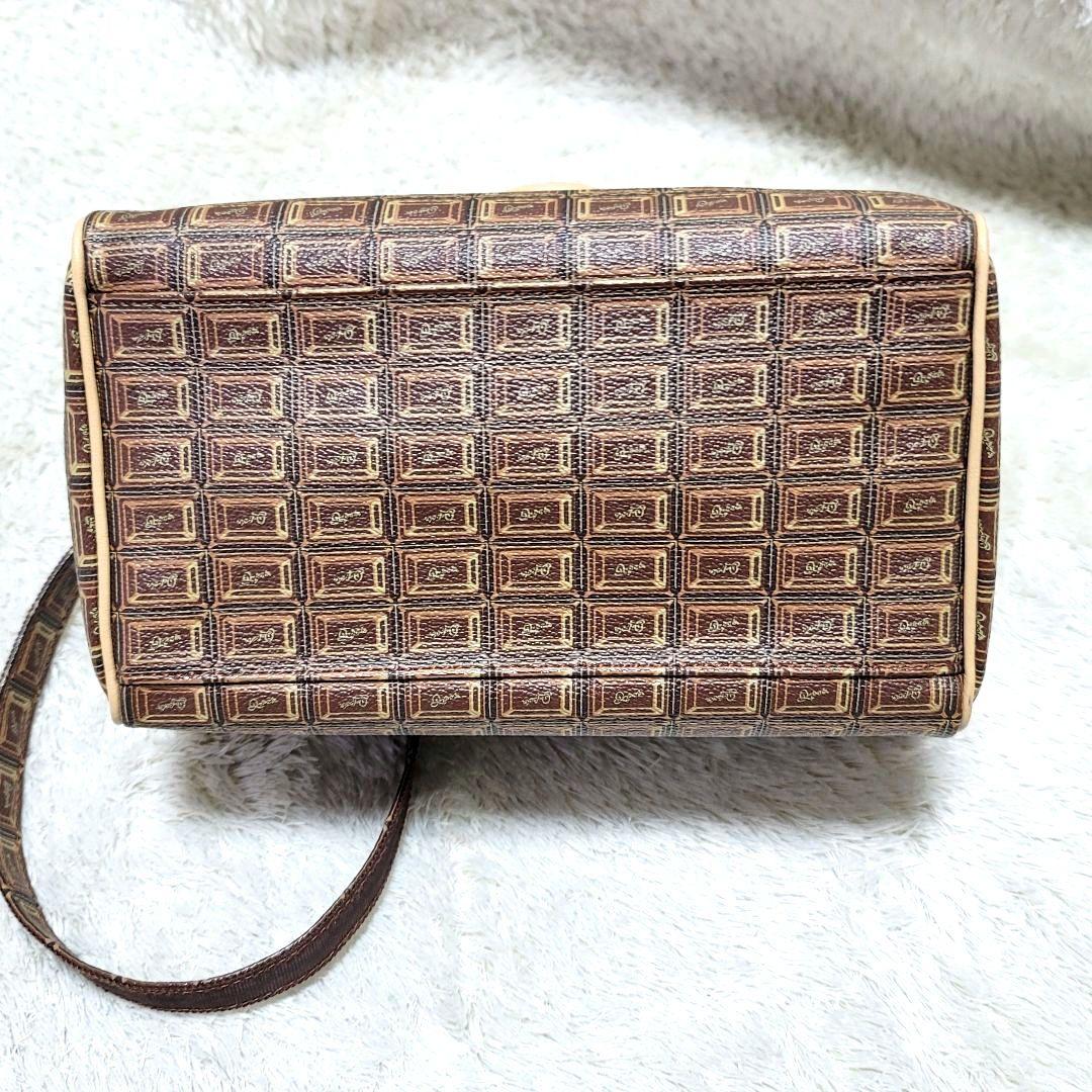 極美品 Q-POT チョコレート 2way ショルダーバッグ ハンドバッグ