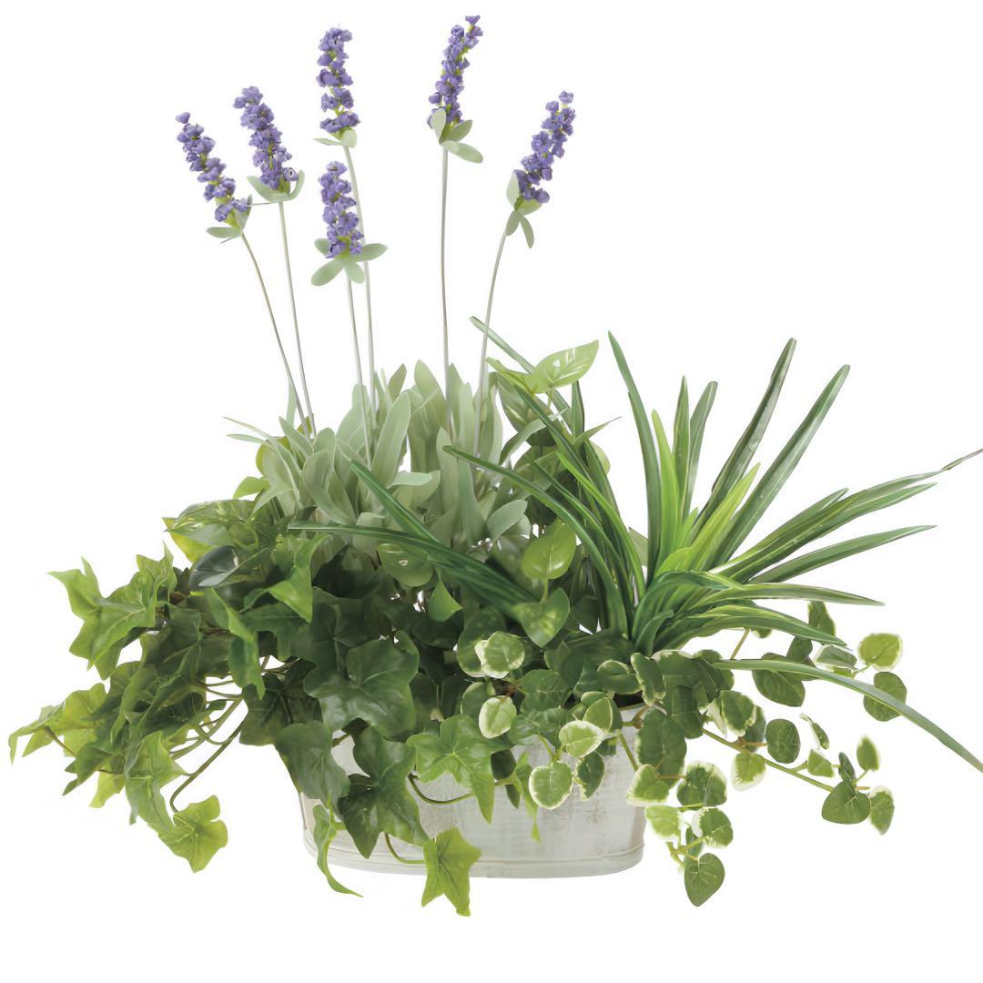 光触媒　人工観葉植物　ウォールグリーン　フェイクグリーン　寄せ植えラベンダー