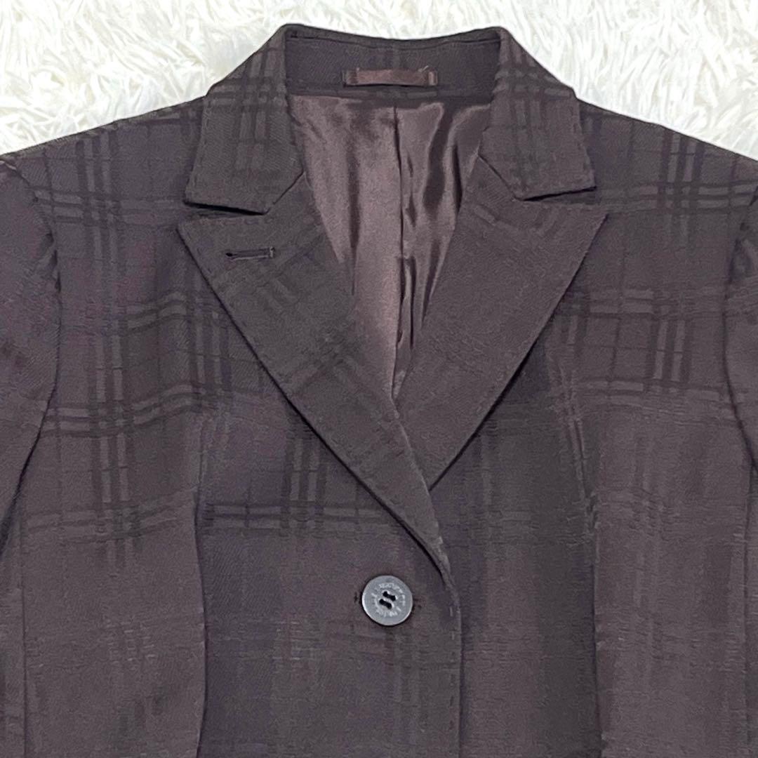 バーバリーロンドン 3ピース シャドーチェック パンツ スカート　ジャケット　茶