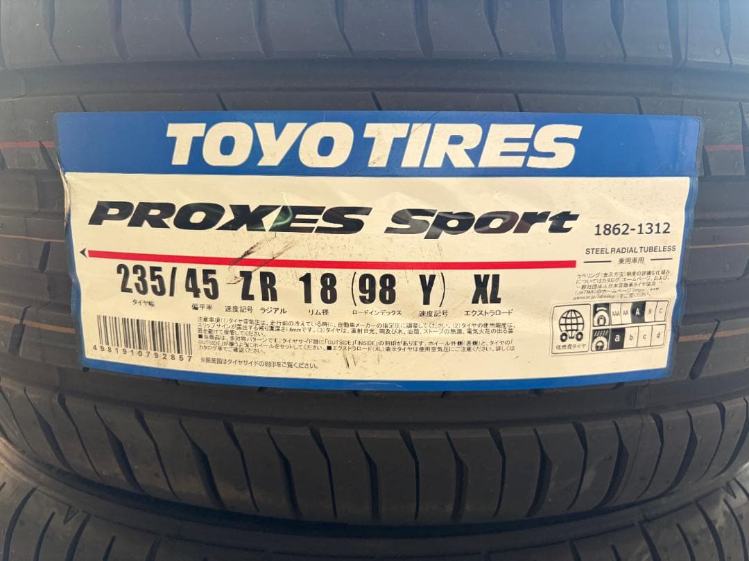 新品 235/45R18 トーヨータイヤ プロクセス スポーツ 2本セット